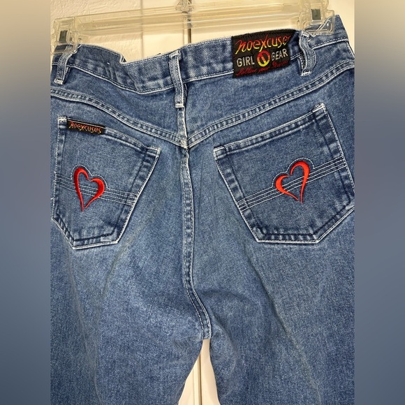 Vintage No excuses Girl Gear Flare Leg Jeans with heart design size 11/12 - Picture 4 of 9